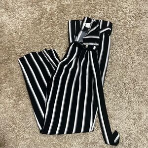 H&M Striped Black and White Women's Pants